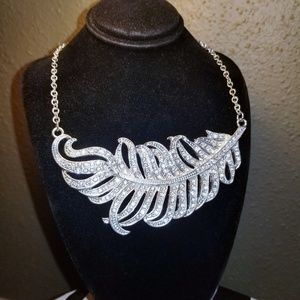 Rhinestone Leaf Necklace